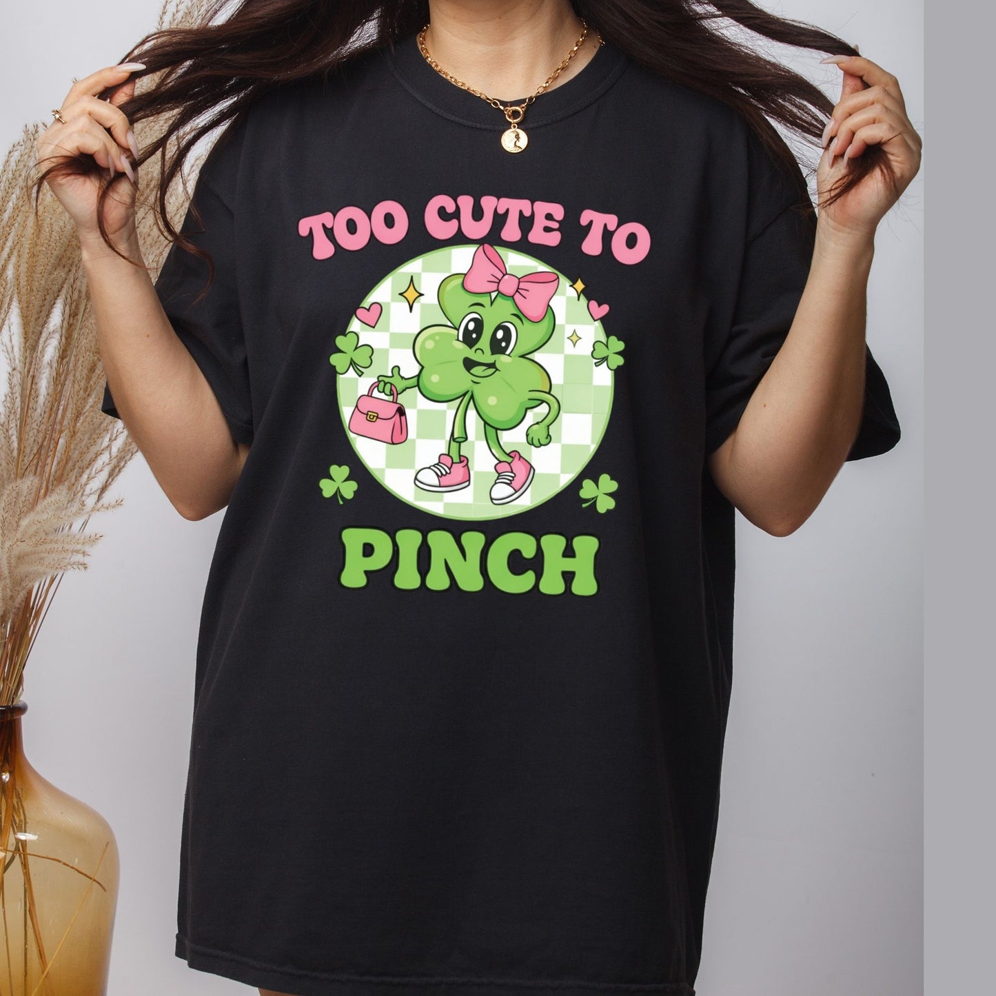 Girls St Patrick’s Day DTF Transfer ready to Press Too Cute to Pinch