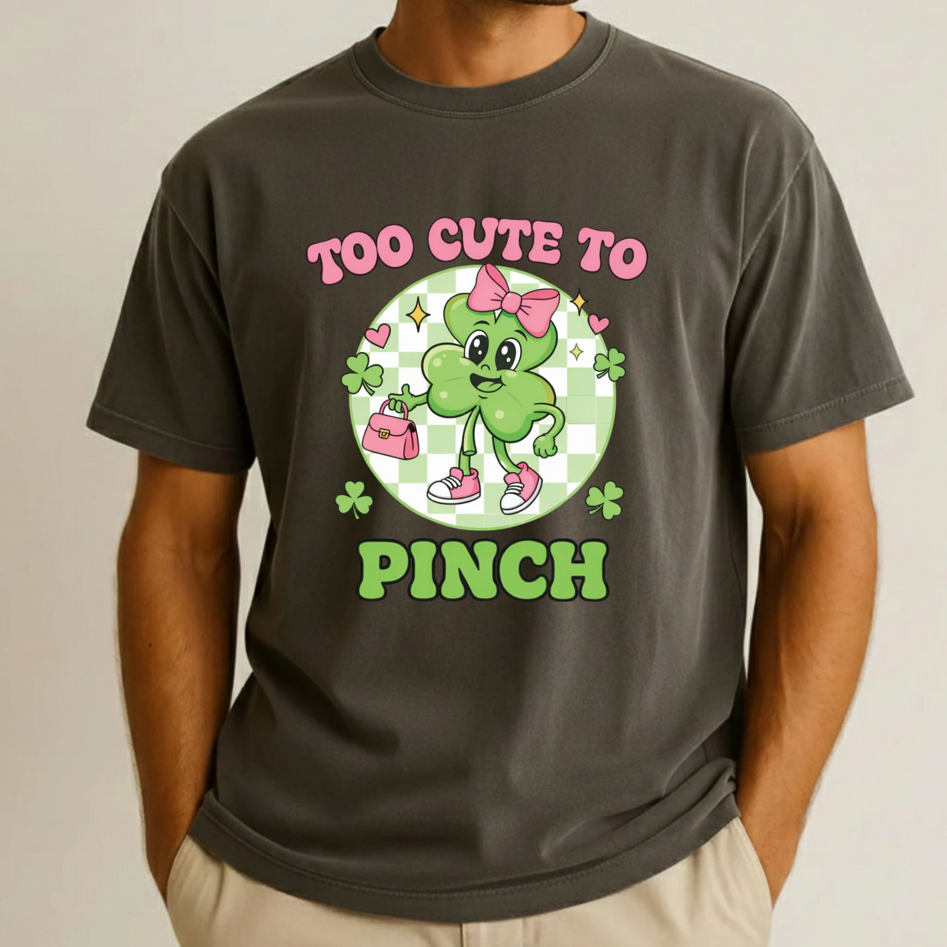 Girls St Patrick’s Day DTF Transfer ready to Press Too Cute to Pinch Heat Transfer for Shirts Irish UV Sticker Prints Iron on Transfer