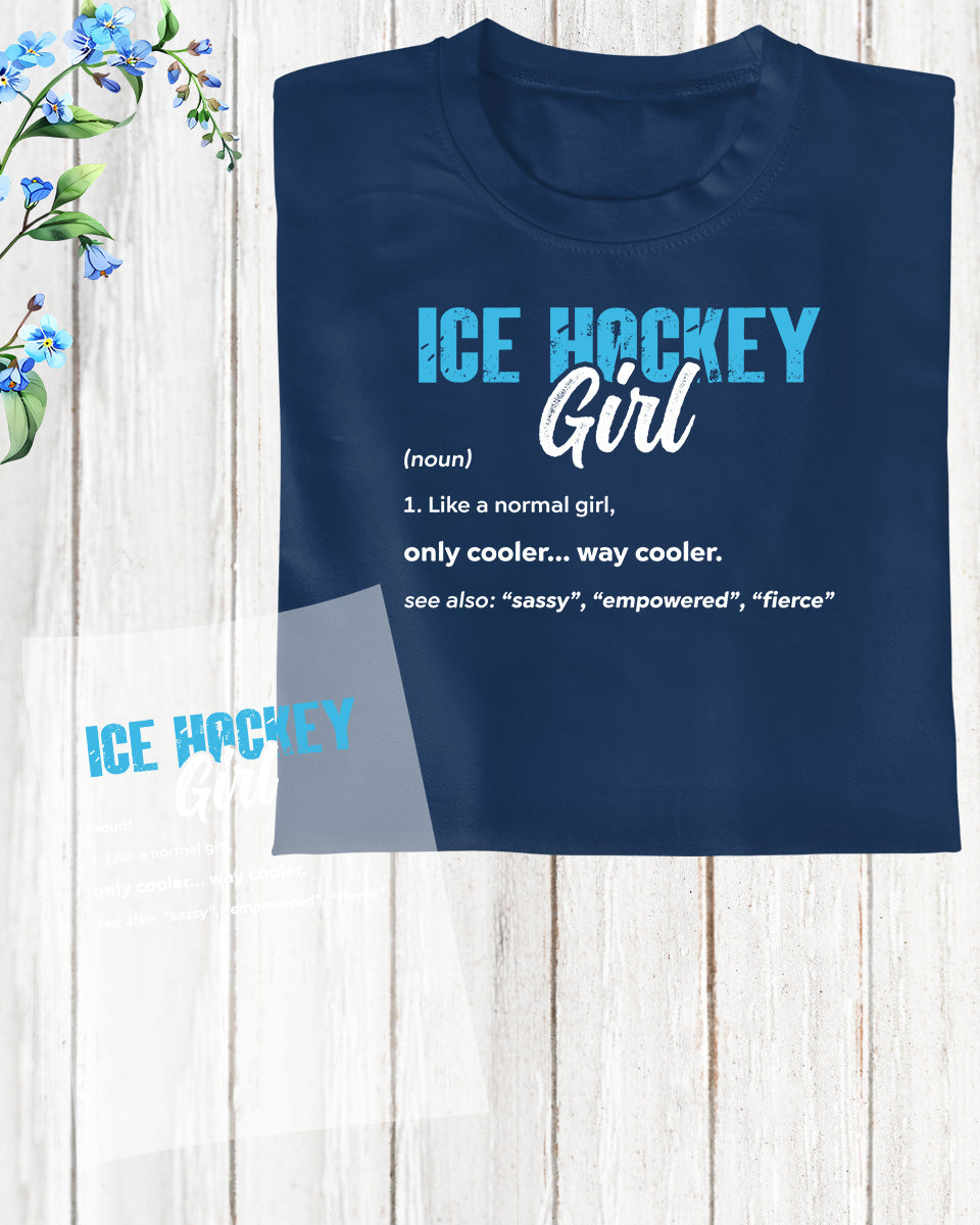 Ice Hockey Girl Definitions DTF Transfer Film