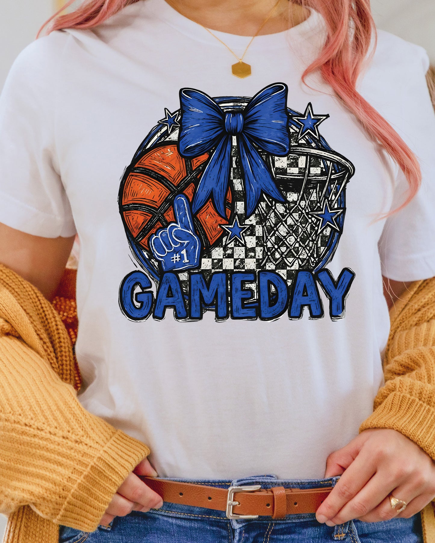Girly Basketball Bow DTF Transfer