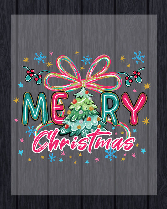 Girly Christmas Glitter DTF Transfer