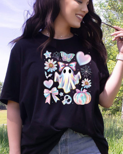 Girly Halloween Ghost Floral Ghost DTF Transfer