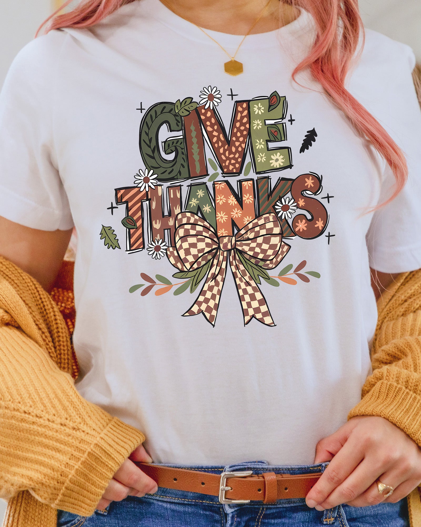 Give Thankful Coquette Thanksgiving DTF Transfer, Holiday Heat Press Design, Thanksgiving Shirt Print, UV DTF Sticker, Fall Gift Idea