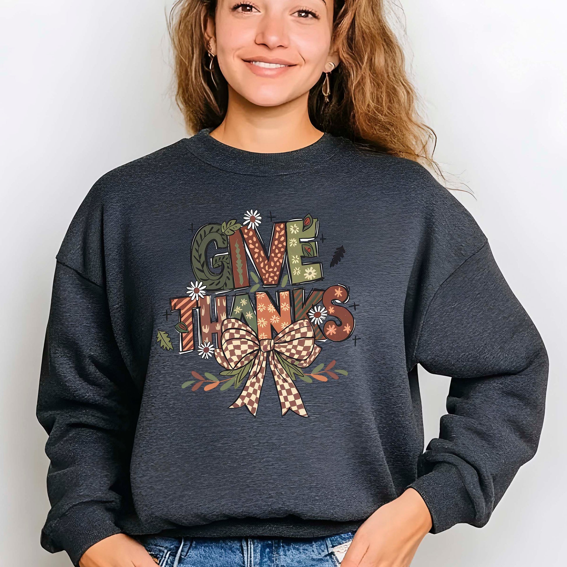 Give Thankful Coquette Thanksgiving DTF Transfer, Holiday Heat Press Design, Thanksgiving Shirt Print, UV DTF Sticker, Fall Gift Idea