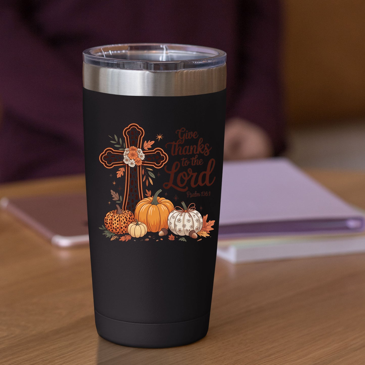 Give Thanks to the Lord Fall Jesus DTF Transfer
