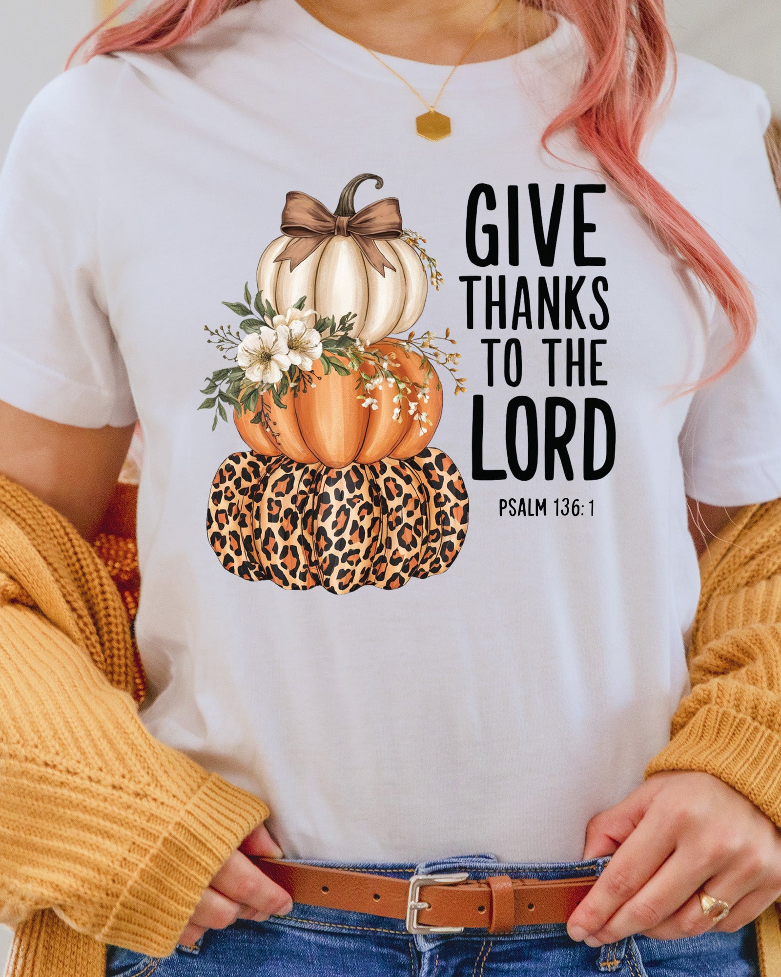 Give Thanks to the Lord Fall Pumpkin DTF Transfer