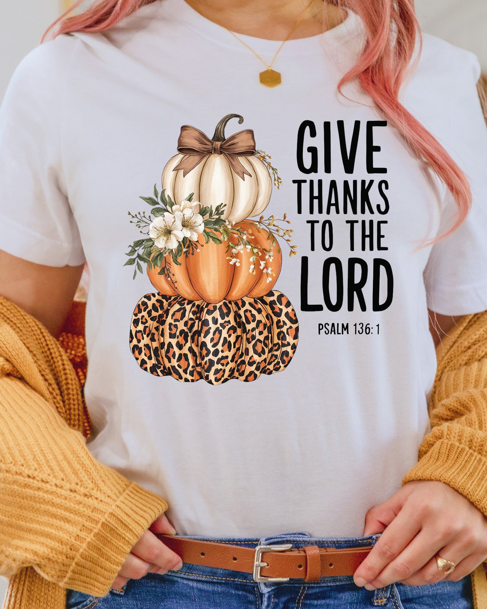 Give Thanks to the Lord fall Pumpkin DTF Transfer
