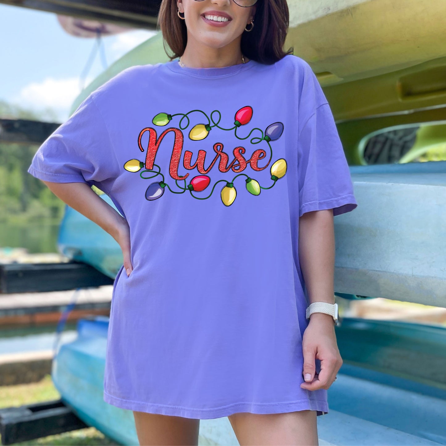 Glitter Christmas Nurse DTF Transfer