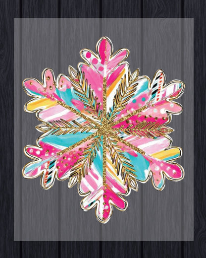 Glitter Christmas Snowflake DTF Transfer