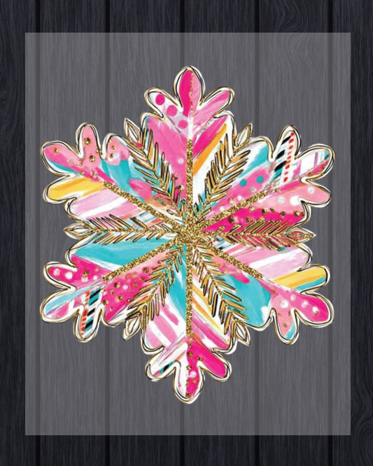Glitter Christmas Snowflake DTF Transfer