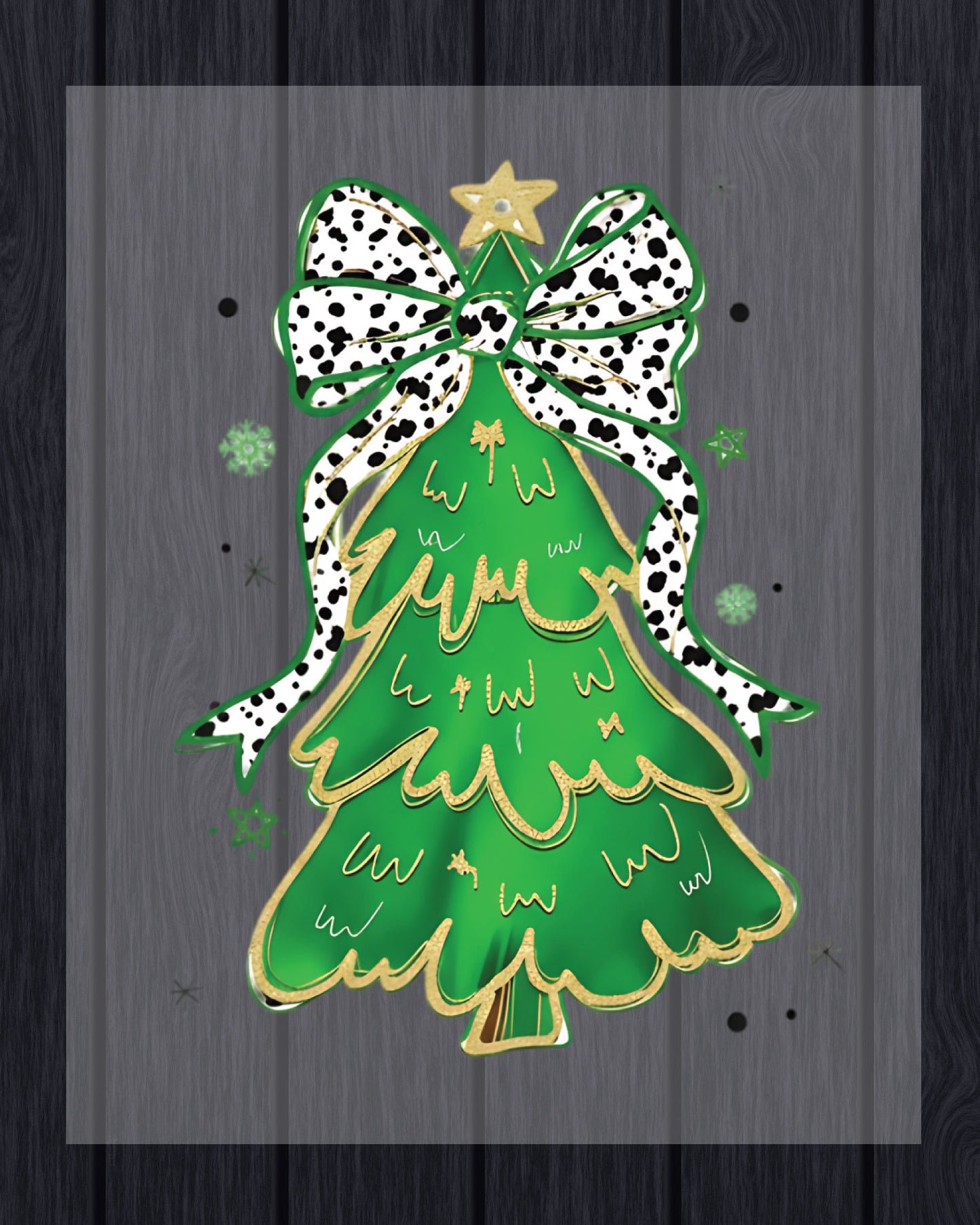 Glitter Christmas Tree DTF Transfer