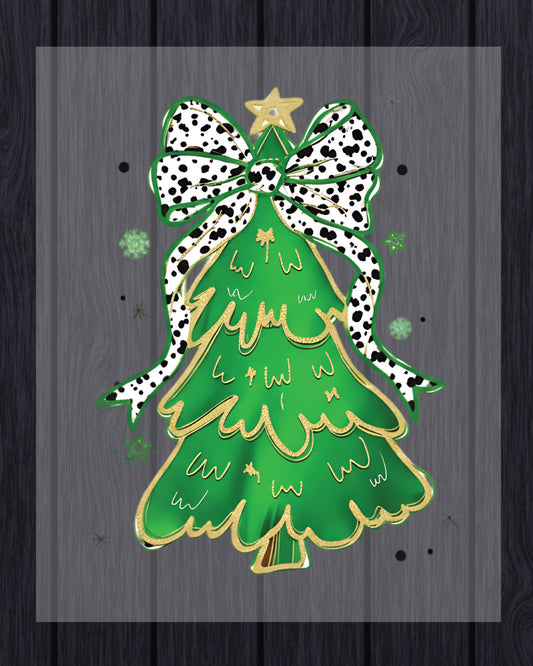 Glitter Christmas Tree DTF Transfer