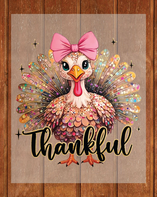 Glitter Coquette Turkey DTF Transfer Ready to Press