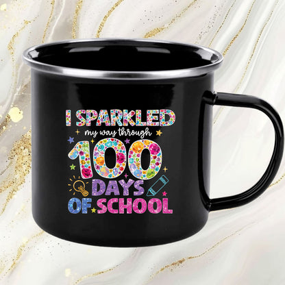 Glitter Gemstone 100 Days of School DTF Transfer, Ready to Press Heat Transfer for Shirts, Fun 100 Days of School Glitter Design, UV Sticker