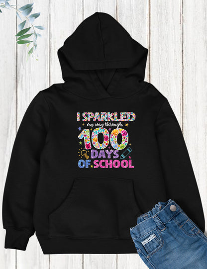 Glitter Gemstone 100 Days of School DTF Transfer, Ready to Press Heat Transfer for Shirts, Fun 100 Days of School Glitter Design, UV Sticker