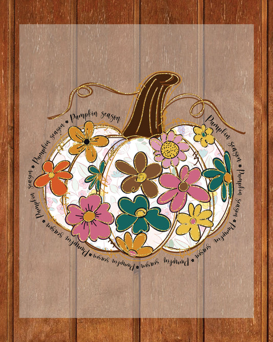 Glitter Pumpkin DTF Transfer Ready to Press