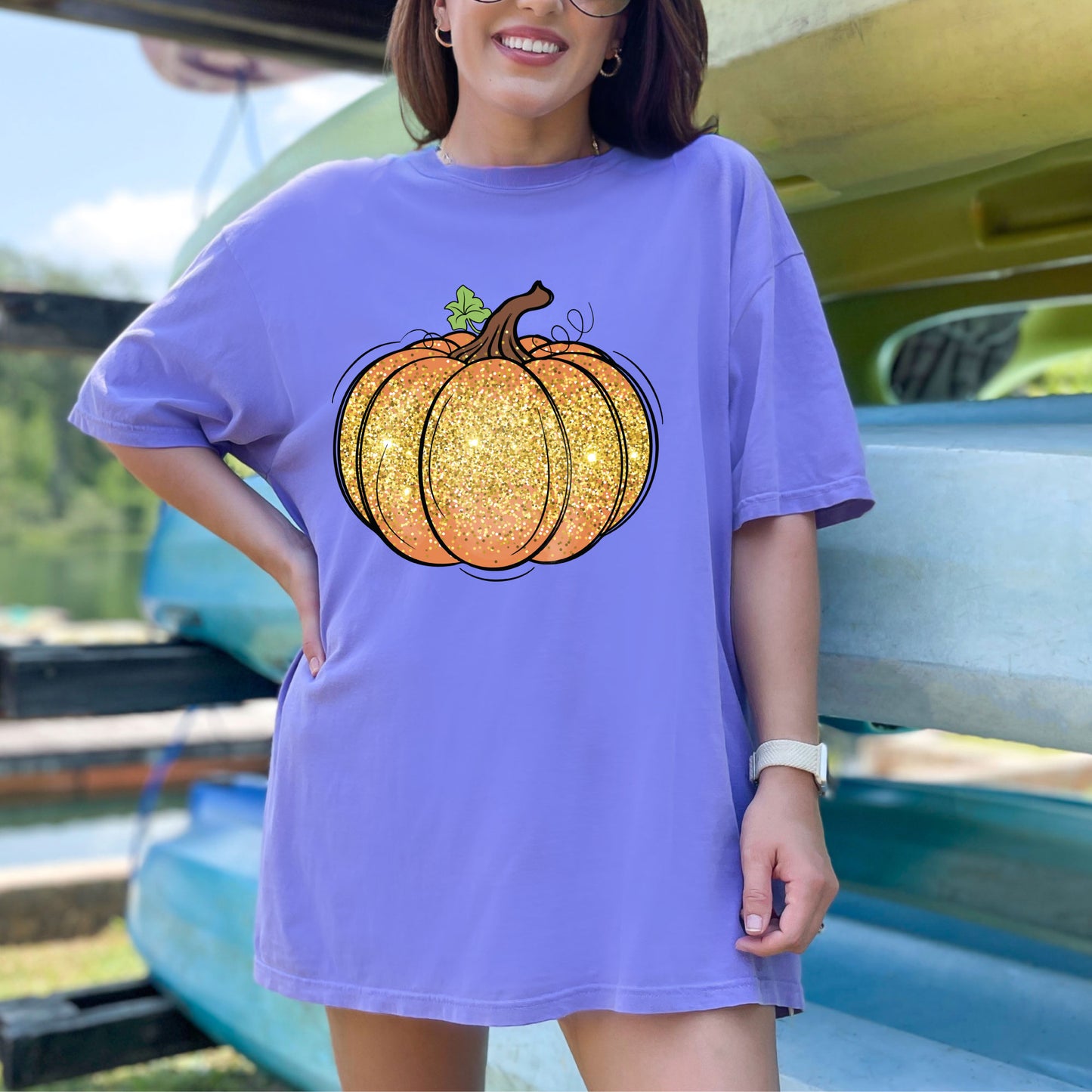 Glitter Pumpkin DTF Transfer  Ready to Press Heat Transfer for Shirts DIY Halloween & Fall Pumpkin Tee UV Sticker