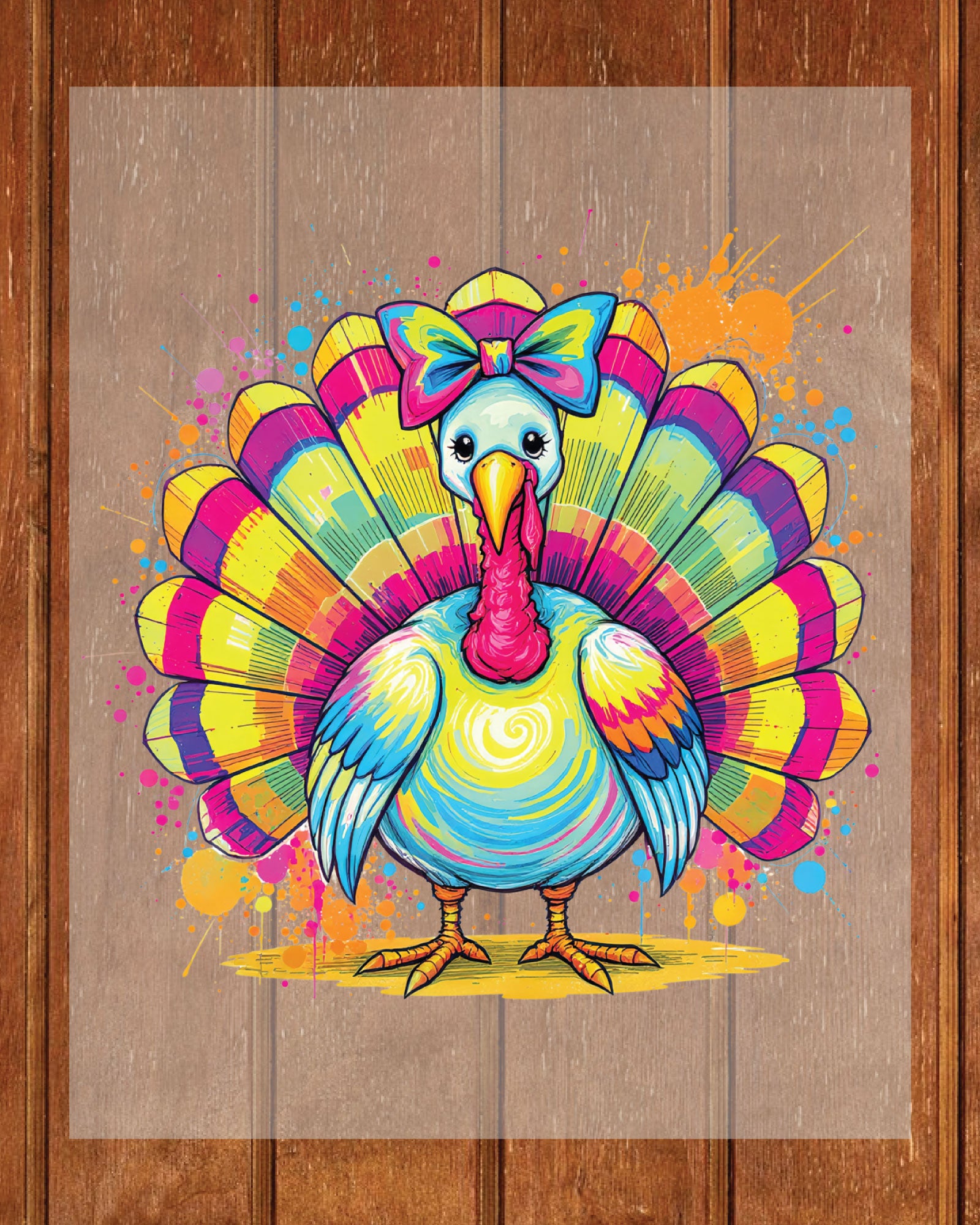 Glitter Thanksgiving Turkey DTF Transfer