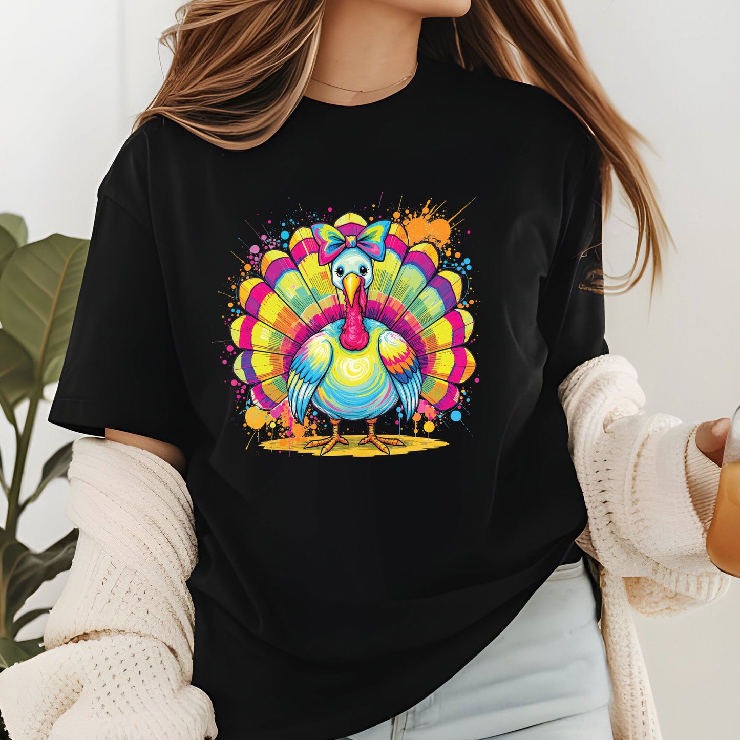 Glitter Thanksgiving Turkey DTF Transfer