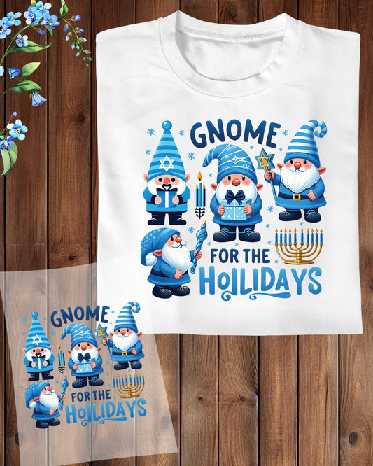 Gnome for The Holidays Hanukkah DTF Transfer Film