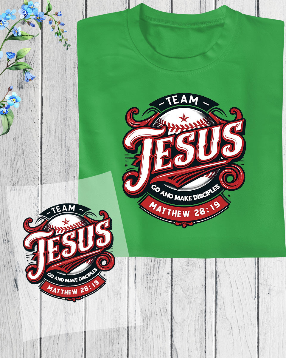 Team Jesus Baseball DTF Transfer Film