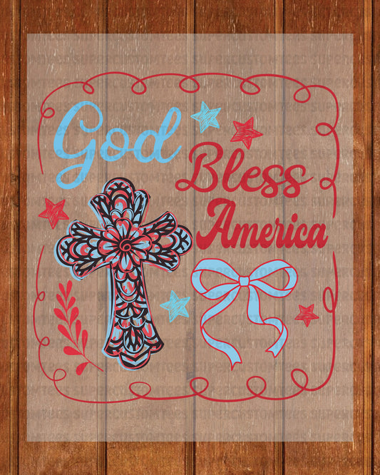 God Bless America DTF Transfer Ready to Press