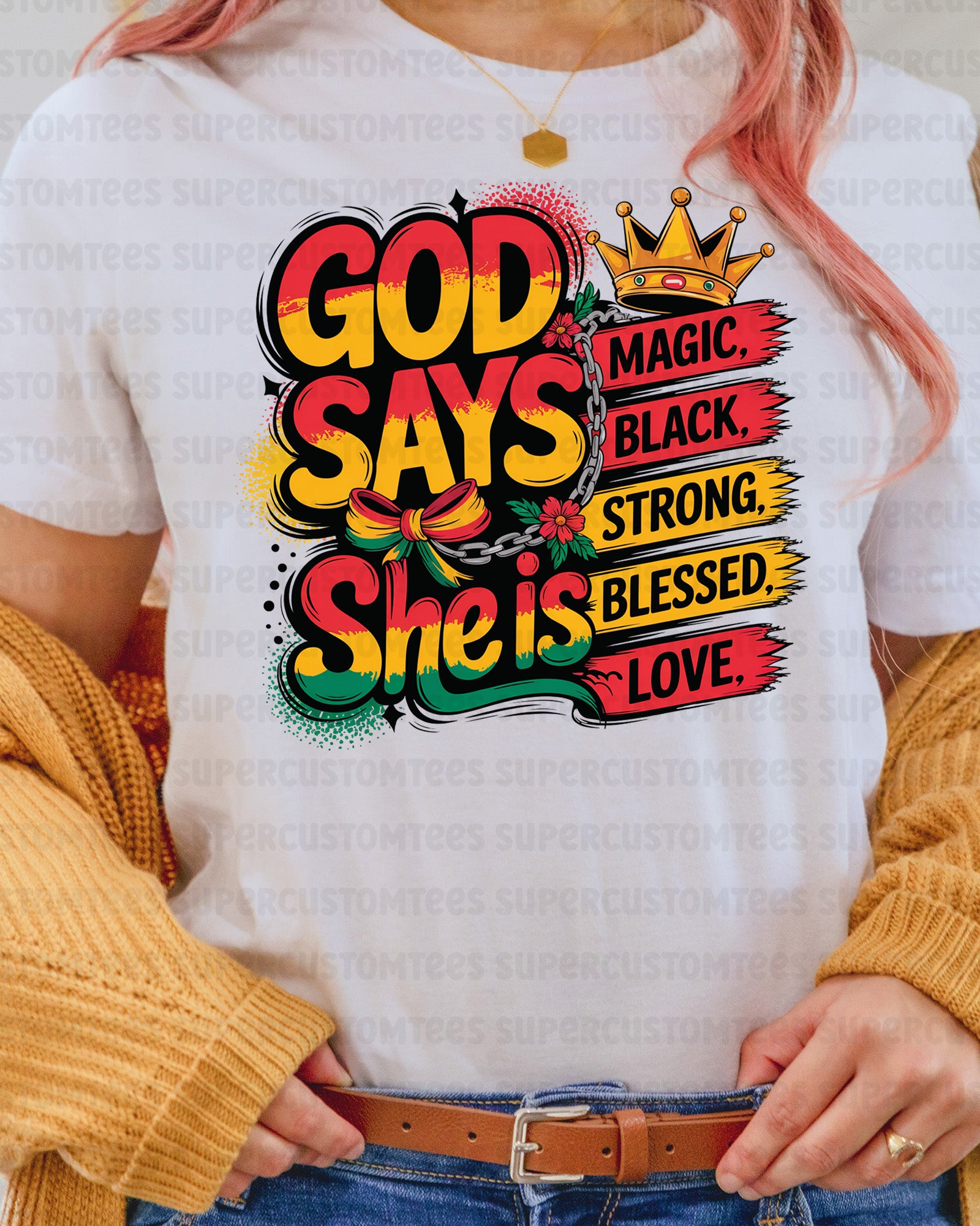 God Says She is Magic Heat Transfer for Shirts