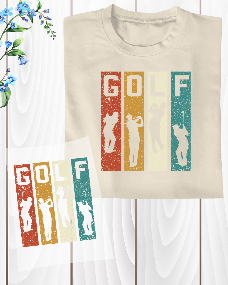 Vintage Golfer Gift DTF Transfer Film