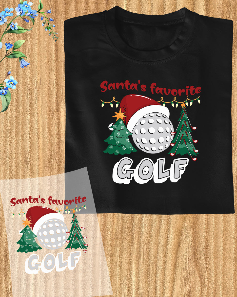 Santa's Favorite Golf DTF Transfer Film