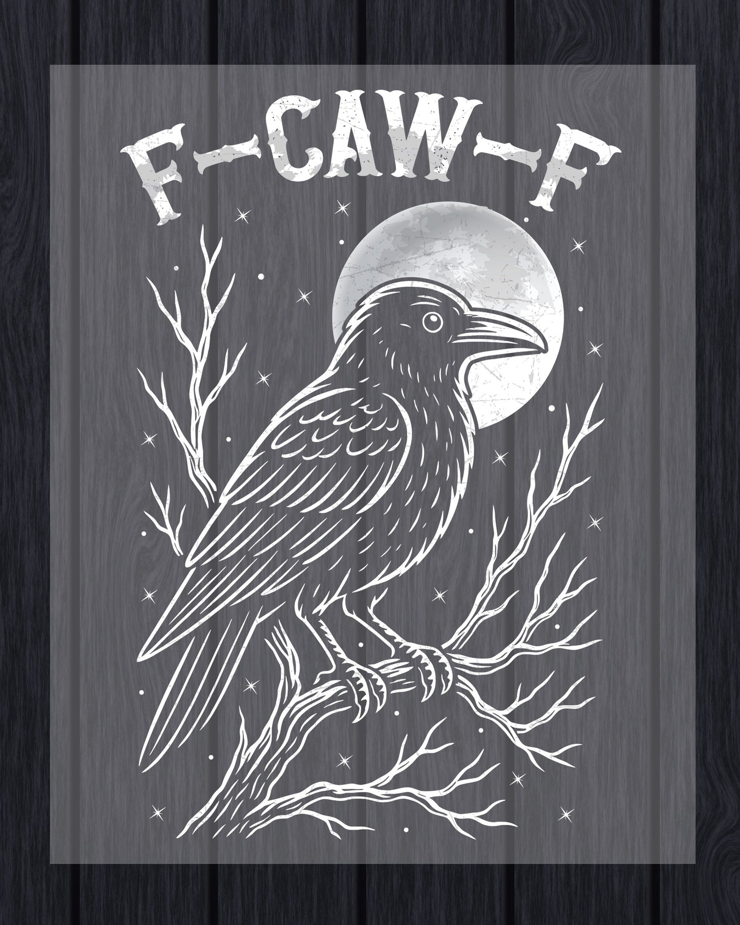 Gothic Halloween  Black Crow  DTF Transfer