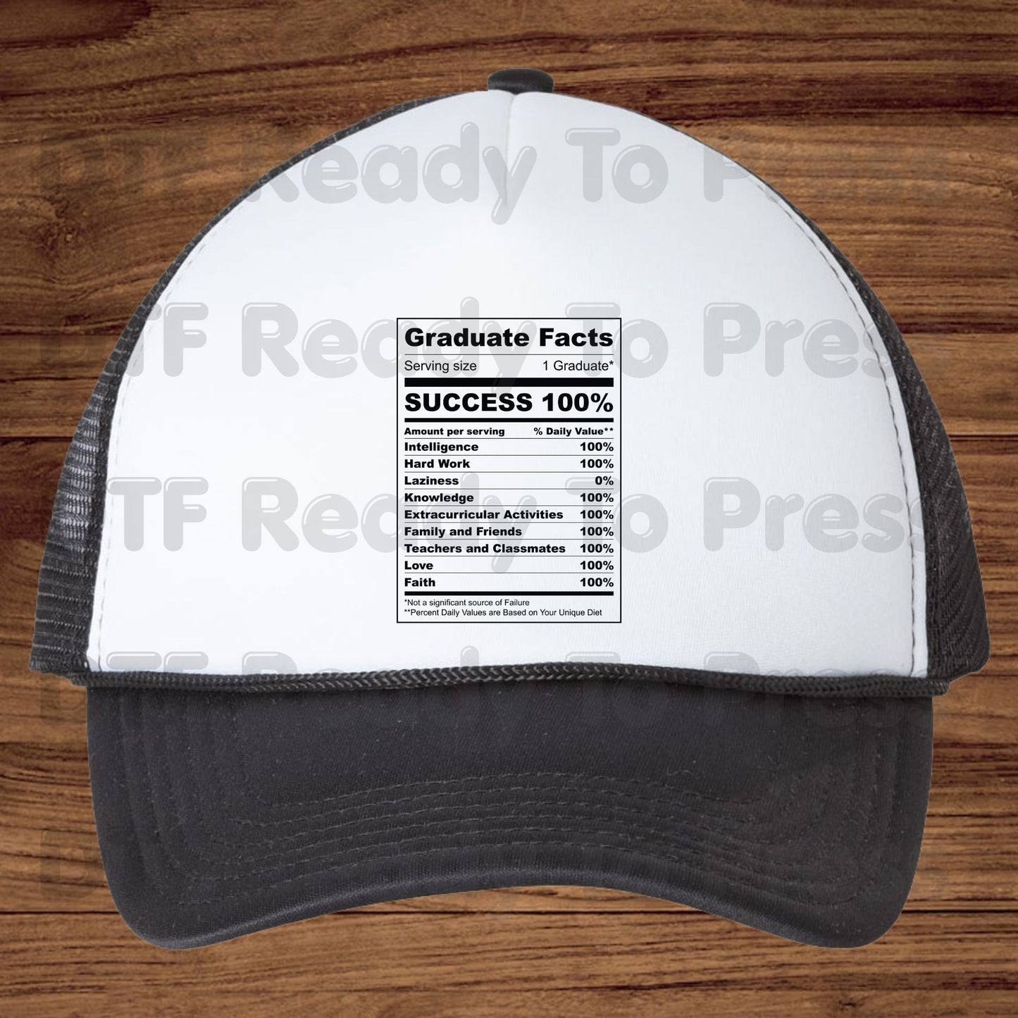 Graduate Facts Nutrition DTF Transfer Ready to Press Class of 2026 Senior Graduation Heat Transfer for Shirts School UV Sticker Prints