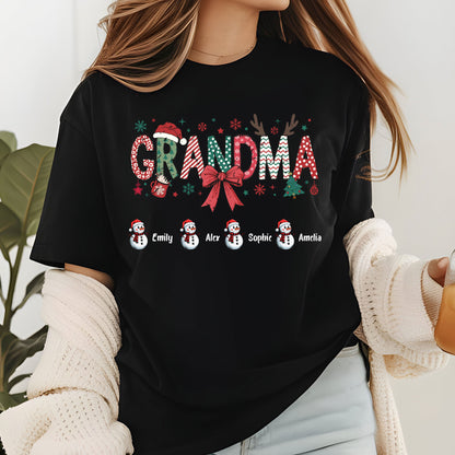 Personalized Grandma Christmas Sweatshirt With Grandkids Name, Custom Grandkids Name Shirt, Grandma Holiday Gift