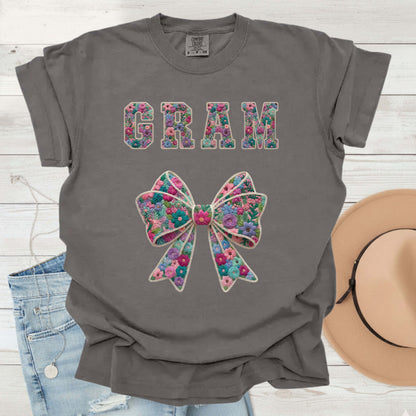 Mama Faux Yarn Printed Comfort Colors T Shirt Grandma Nana Auntie Gigi Grammy Meme Nonna Mothers Day Gift Tees