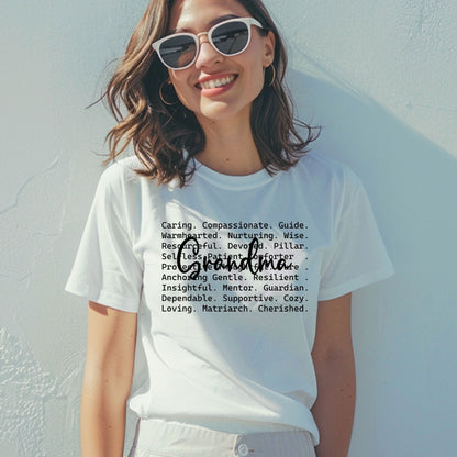 Grandma Shirt Grandma Appreciation Womens Tees Gigi Mimi Nana Shirts Ladies Grandma Word Top Tees Grammy Nonna Gifts