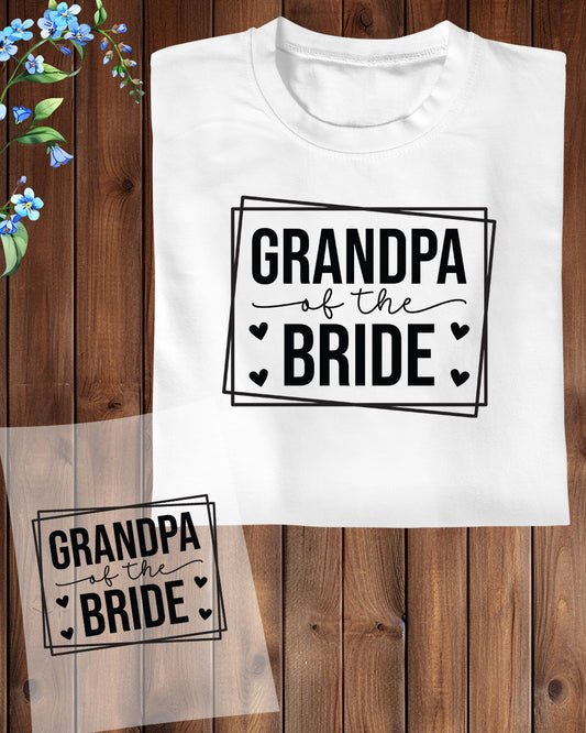 Grandpa of The Bride DTF Transfer Film