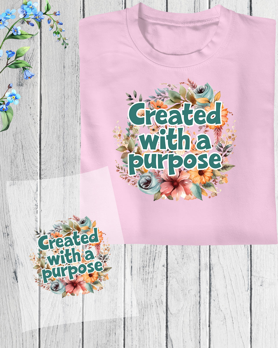 Created With a Purpose Floral DTF Transfer Film