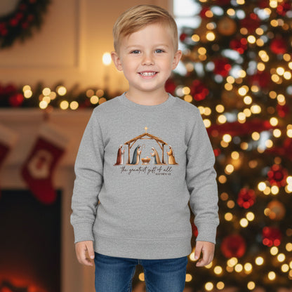 The Greatest Gift of All Sweatshirt Nativity Scene Christmas Shirt Jesus Christ Birth of Jesus Holiday Top Religious Christian Sweater