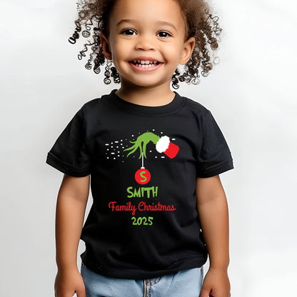 Grinch Personalized Family Christmas 2025 Sweatshirt Custom Name X-mas T Shirts