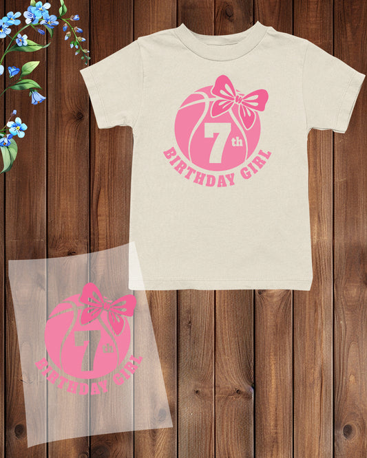 Daughters 10th Birthday Pink Baseball DTF Transfer Film