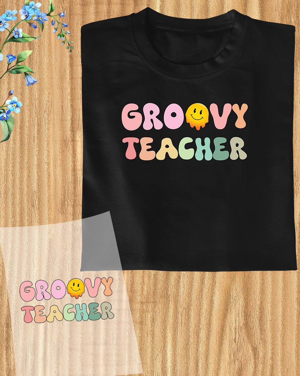 Groovy Teacher DTF Transfer Film