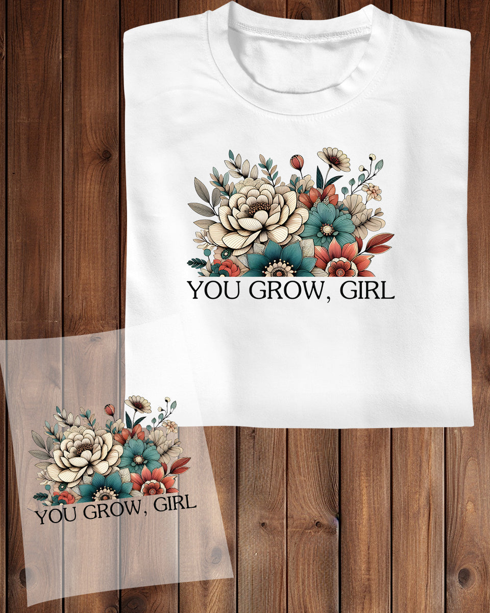 You Grow girl Flower DTF Transfer Film
