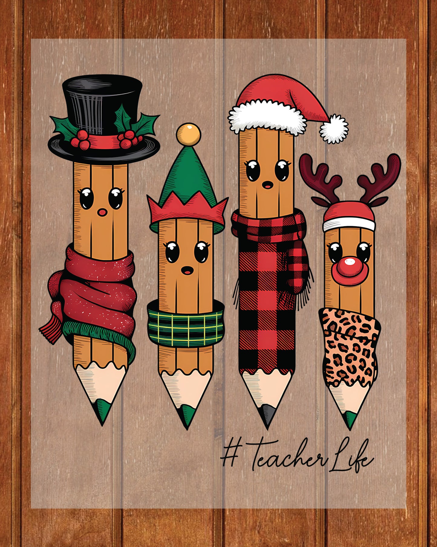 Teacher Love Christmas DTF Transfer Film