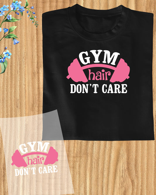 Gym Hair Don't Care Pink Fitness DTF Transfer Film