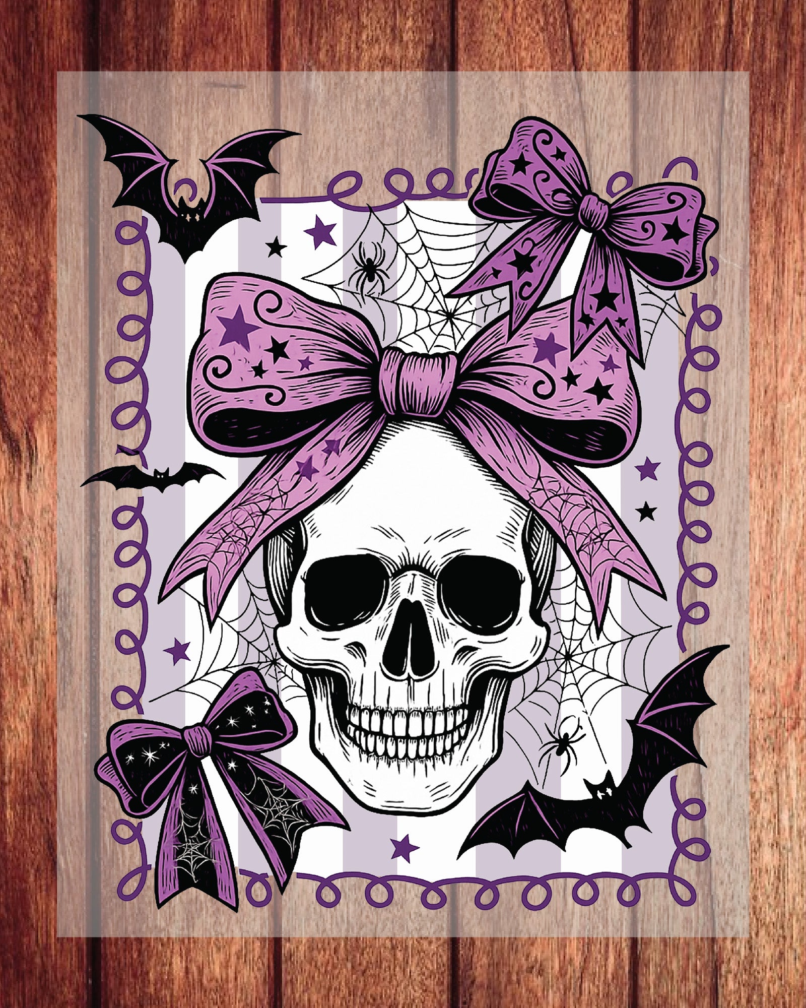 Halloween Coquette Skull Bow Autumn DTF Transfer