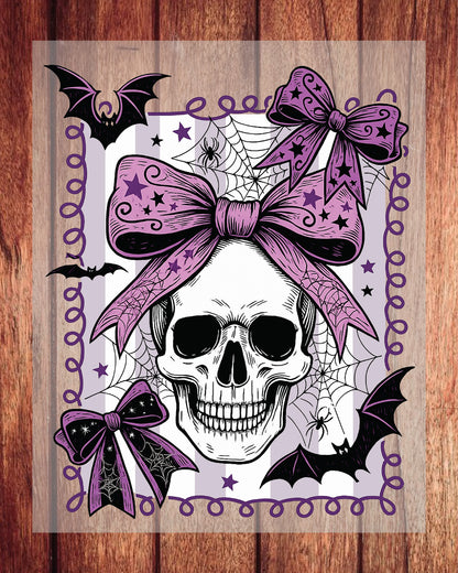 Halloween Coquette Skull Bow Autumn DTF Transfer