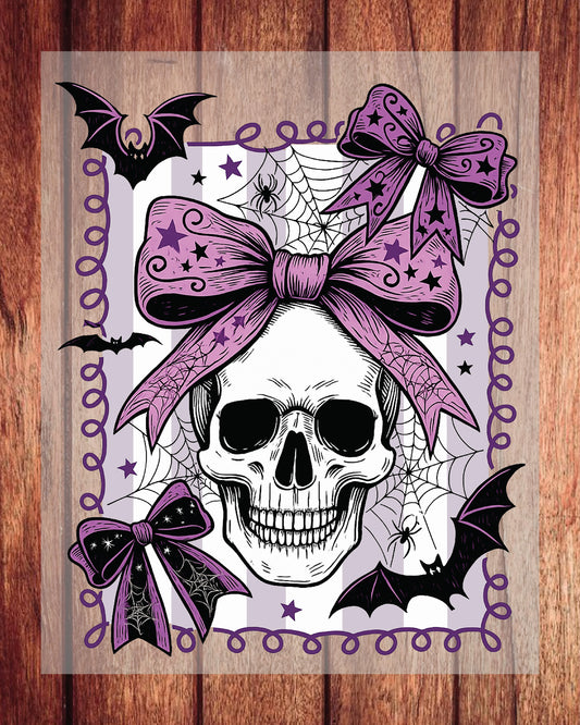 Halloween Coquette Skull Bow Autumn DTF Transfer