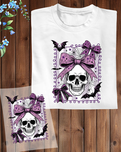 Halloween Coquette Skull Bow Autumn DTF Transfer