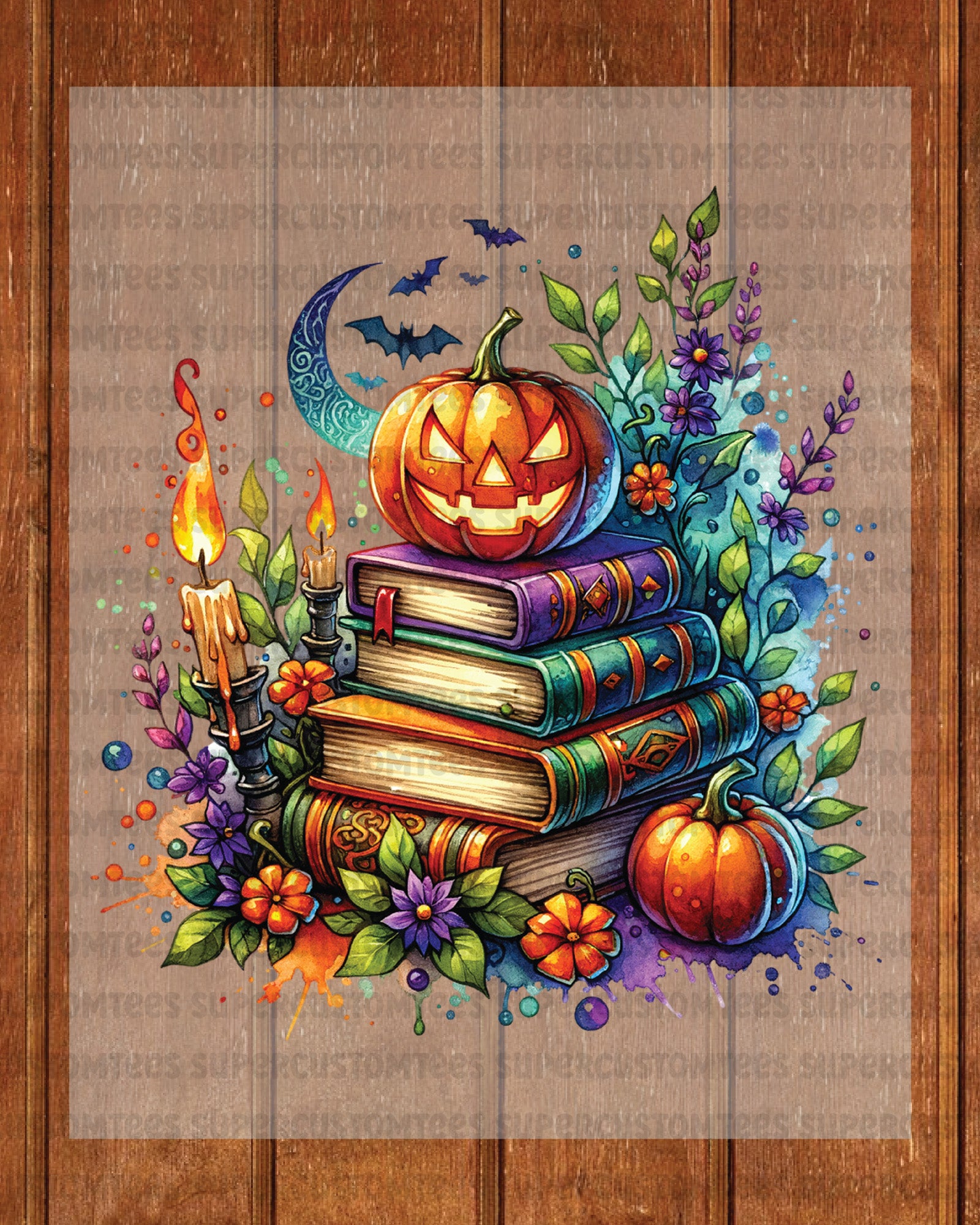 Halloween Fall Books Heat Transfer ready to Press