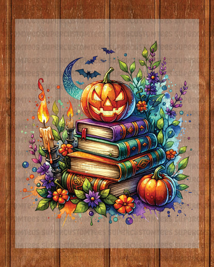 Halloween Fall Books Heat Transfer ready to Press