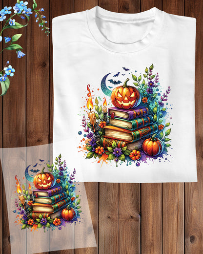 Halloween Fall Books Heat Transfer ready to Press